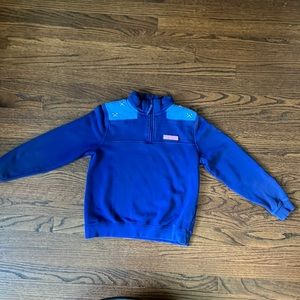 Vineyard Vines lacrosse quarter zip sweatshirt navy and light blue